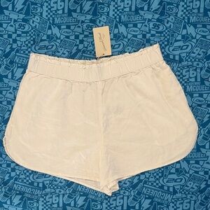 Target Cream Elastic-Waist Athletic Shorts